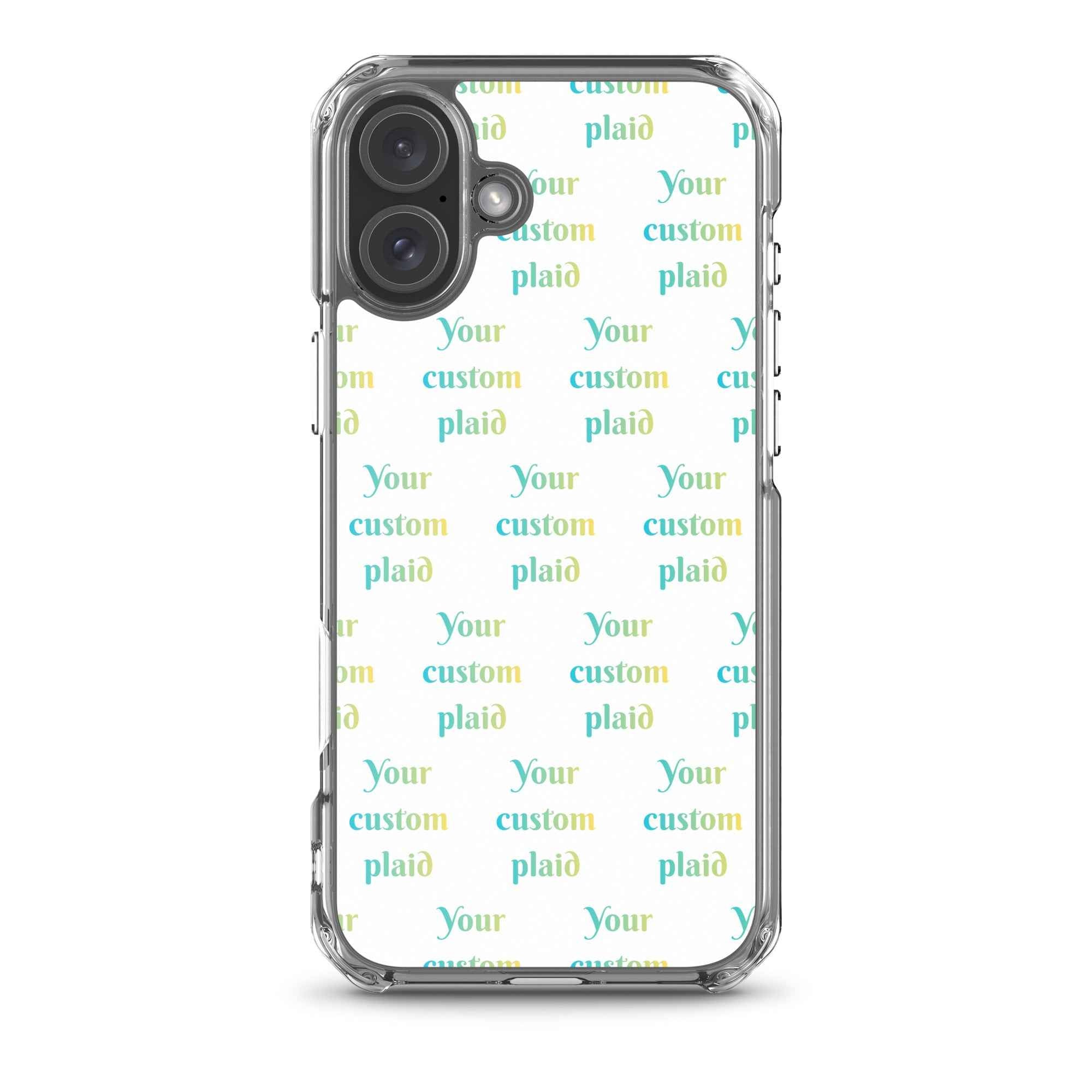 Clear Case for iPhone Your Own Birthday Plaid iPhone 16 Plus - Scottish Squares