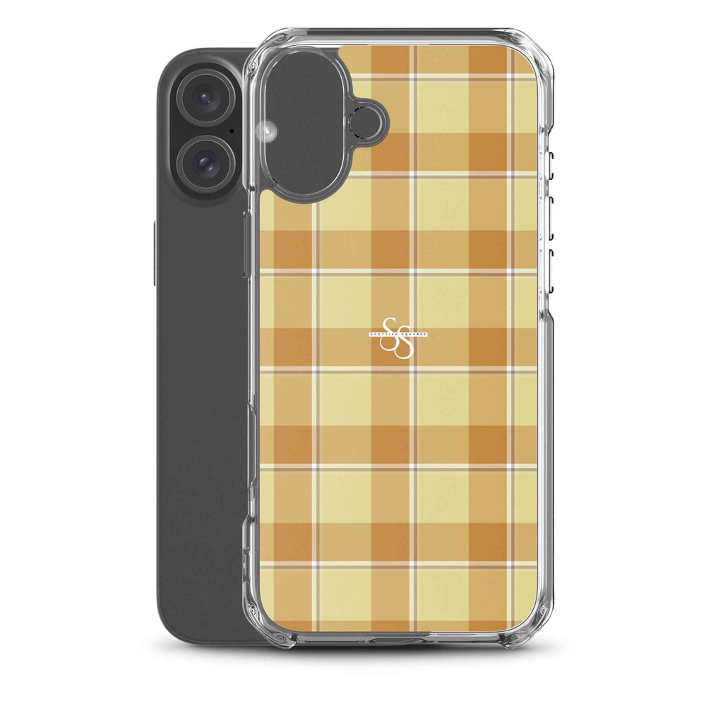 Clear Case for iPhone Zombie and Copper Plaid - Scottish Squares