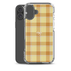 Clear Case for iPhone Zombie and Copper Plaid - Scottish Squares