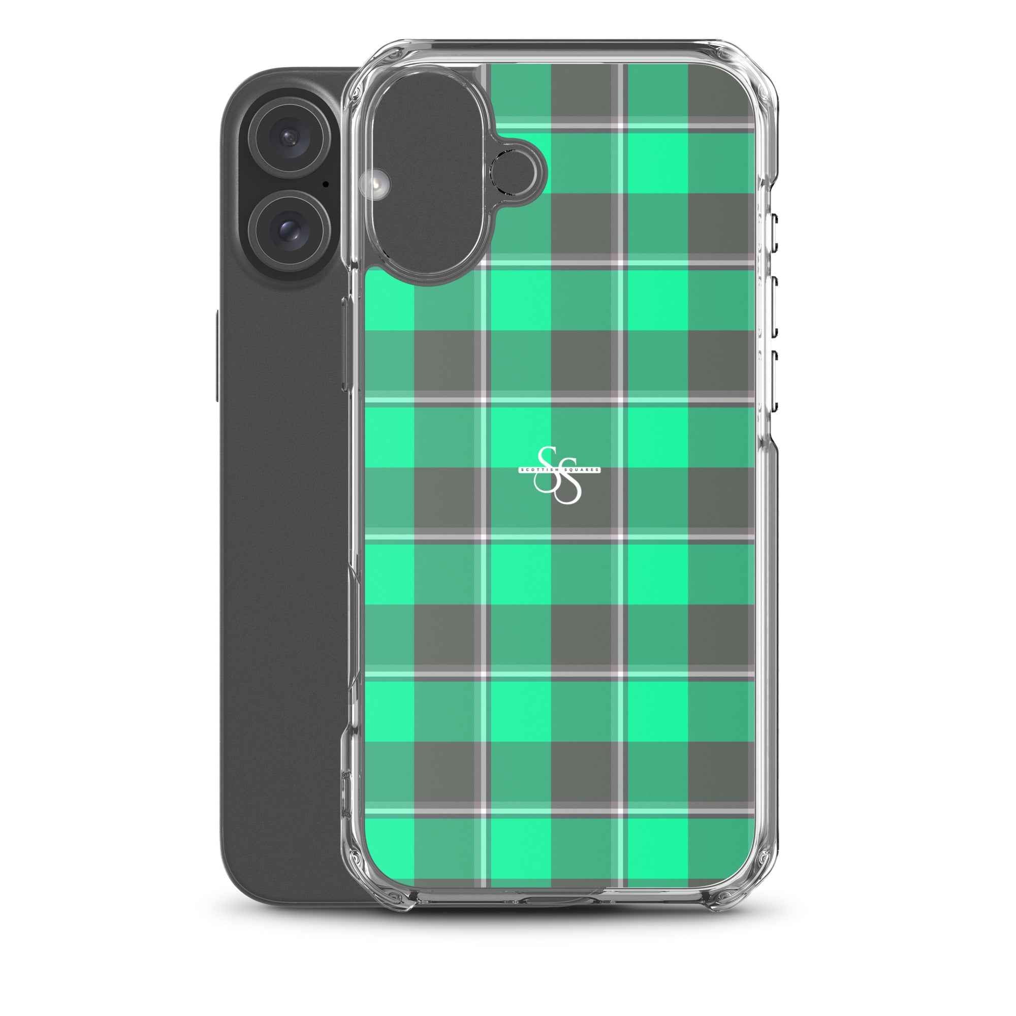 Clear Case for iPhone Spring Green and Finlandia Plaid - Scottish Squares