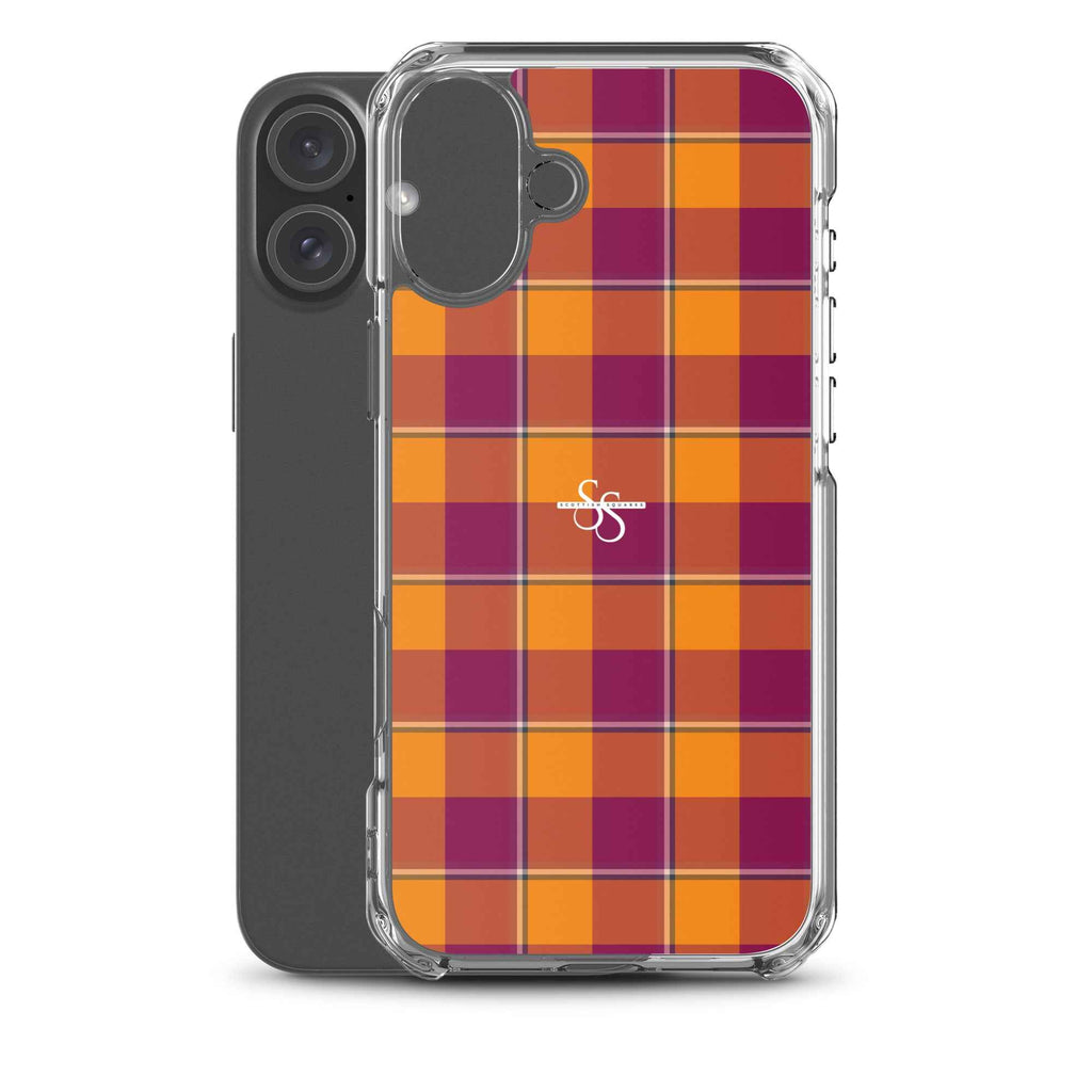 Clear Case for iPhone Tahiti Gold and Rose Bud Cherry Plaid - Scottish Squares