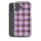 Clear Case for iPhone Light Wisteria and Livid Brown Plaid - Scottish Squares