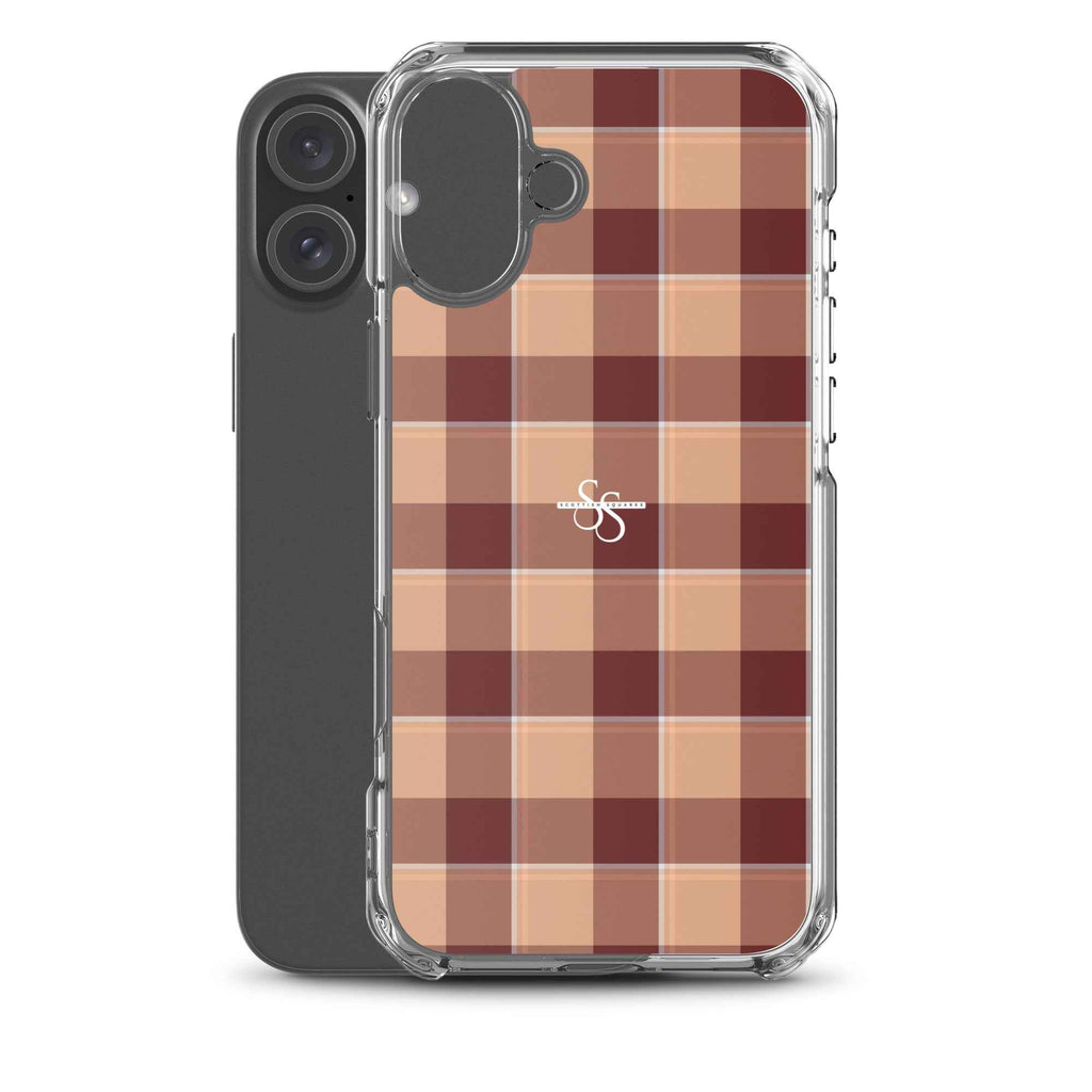 Clear Case for iPhone Whiskey and Livid Brown Plaid - Scottish Squares