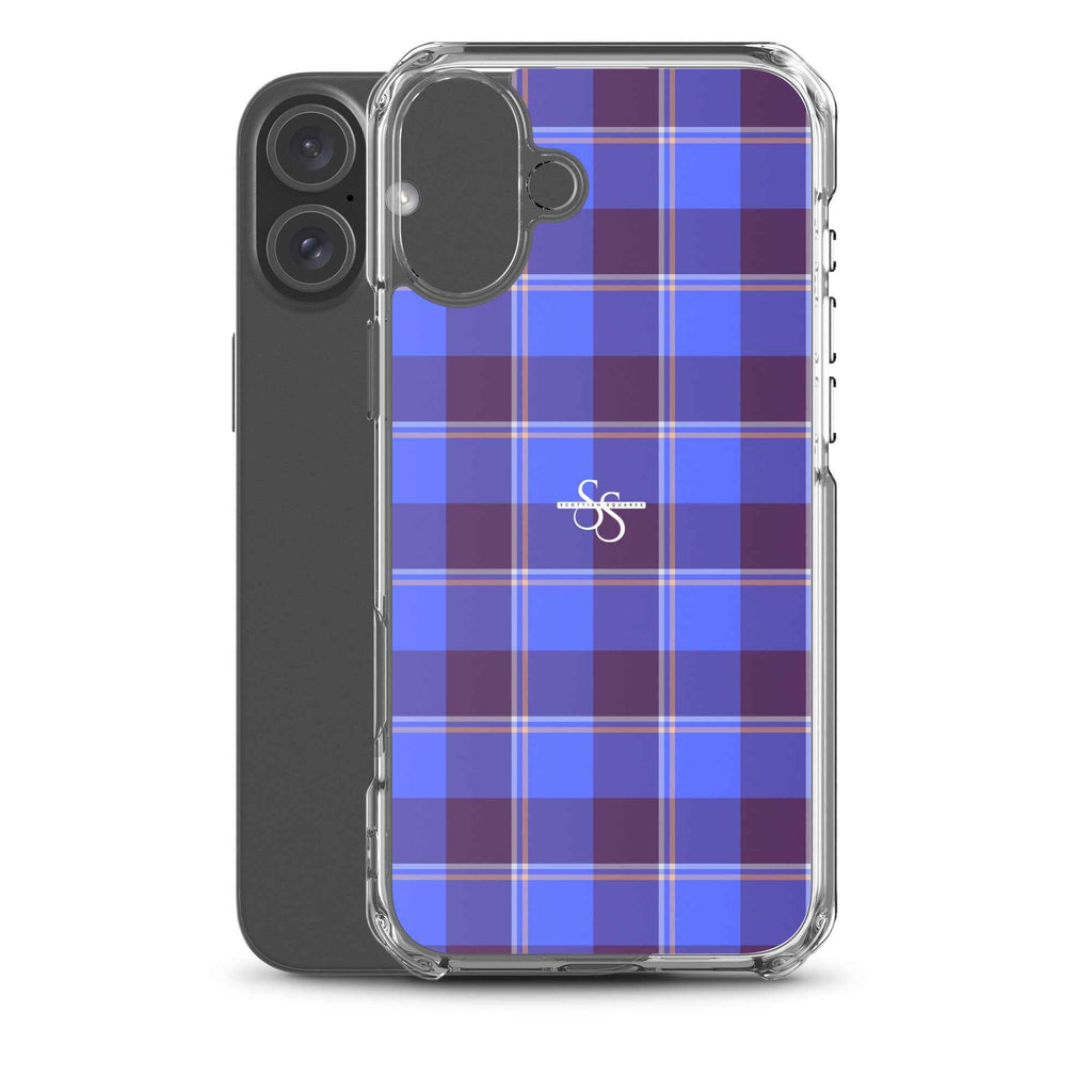 Clear Case for iPhone Cornflower Blue and Livid Brown Plaid - Scottish Squares