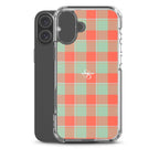 Clear Case for iPhone Spring Rain and Persimmon Plaid - Scottish Squares