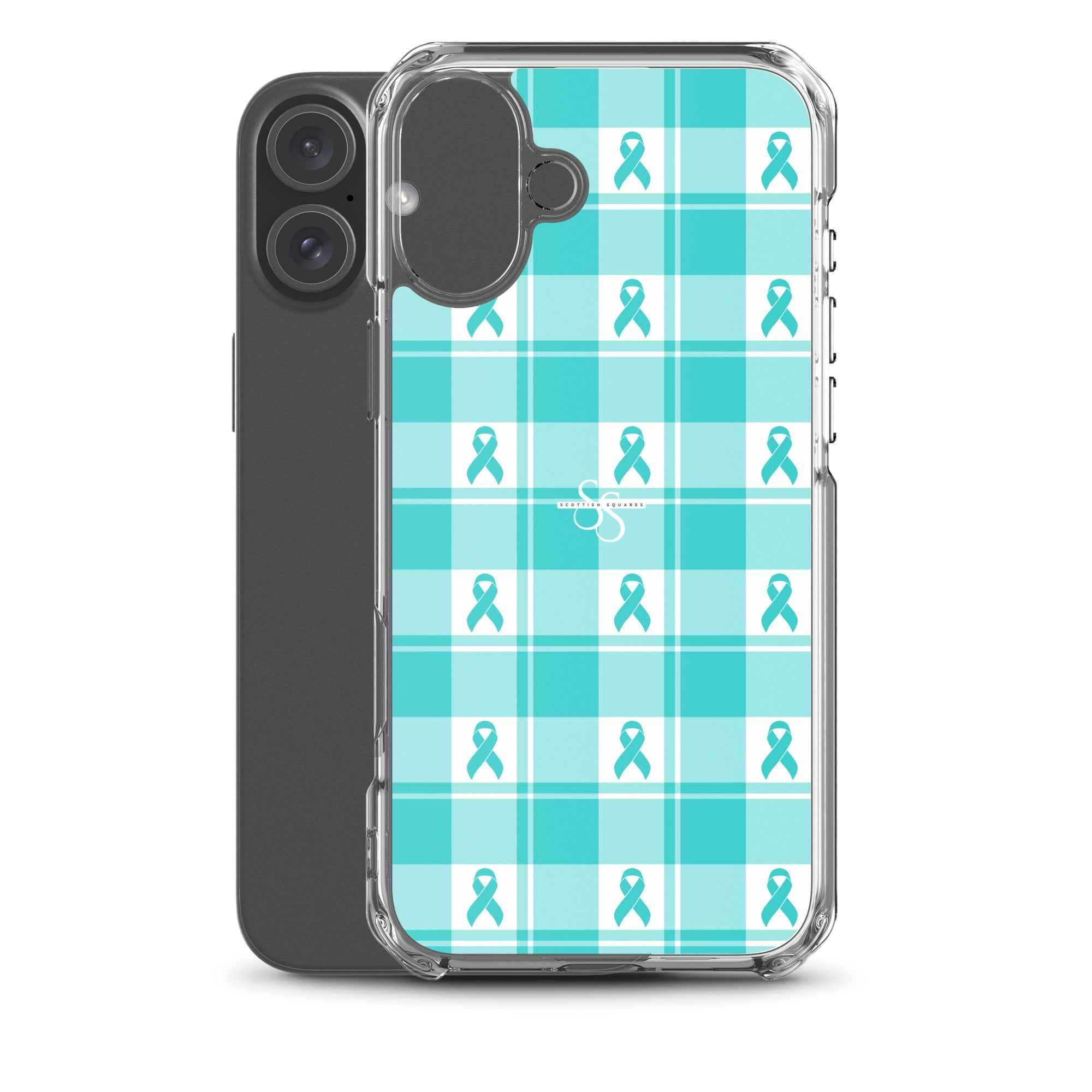Clear Case for iPhone Ovarian Cancer Awareness Plaid - Scottish Squares