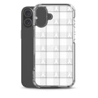 Clear Case for iPhone Lung Cancer Awareness Plaid, White Ribbon, Supportive Gift - Scottish Squares