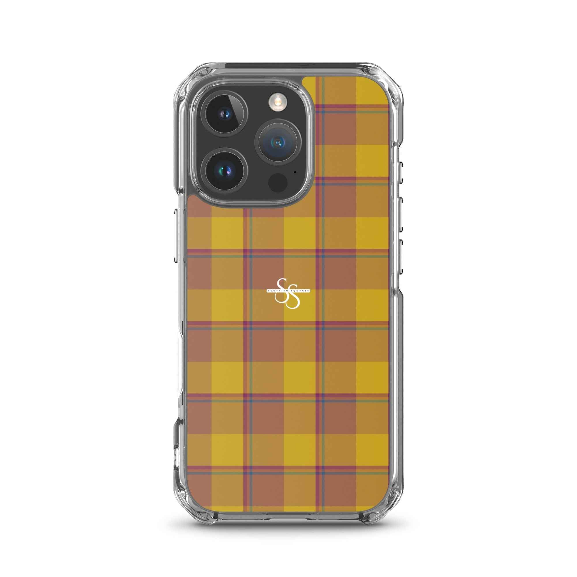 Clear Case for iPhone Potters Clay and Pizza Plaid iPhone 16 Pro - Scottish Squares