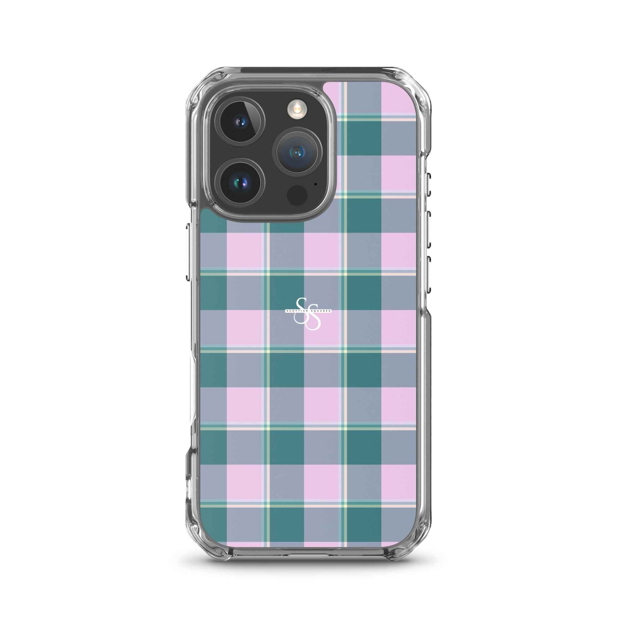 Clear Case for iPhone Ming and Melanie Plaid iPhone 16 Pro - Scottish Squares