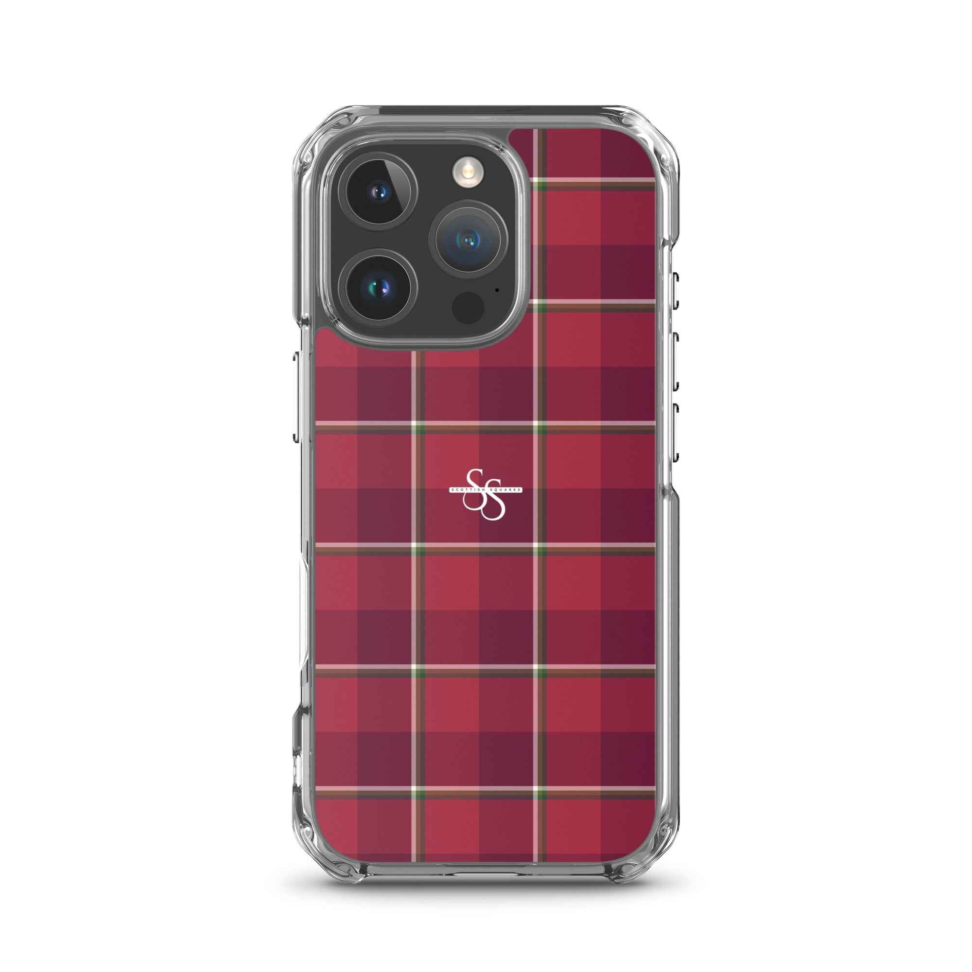 Clear Case for iPhone Old Brick and Cab Sav Plaid iPhone 16 Pro - Scottish Squares