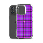 Clear Case for iPhone Electric Violet and Fuchsia Plaid - Scottish Squares