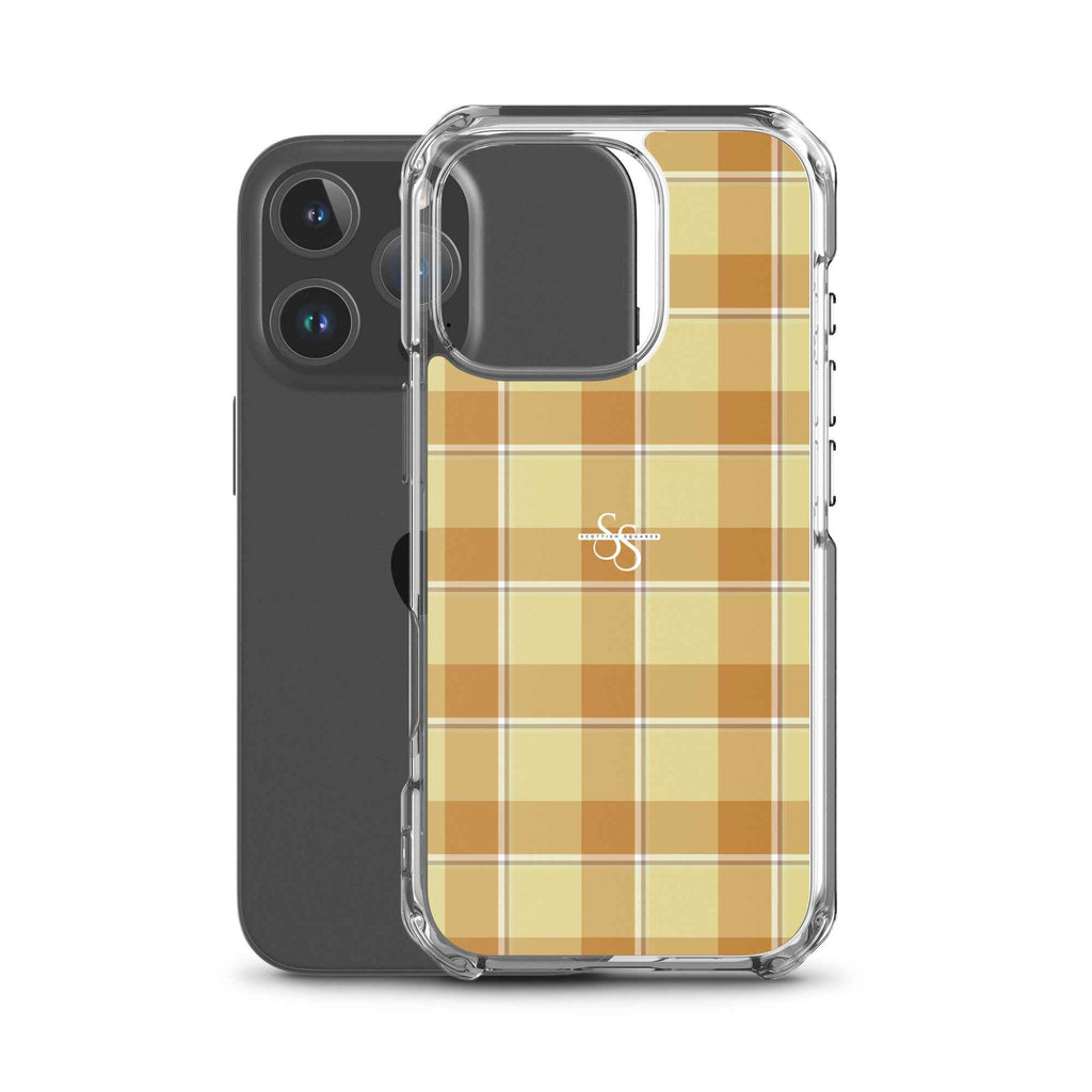 Clear Case for iPhone Zombie and Copper Plaid - Scottish Squares