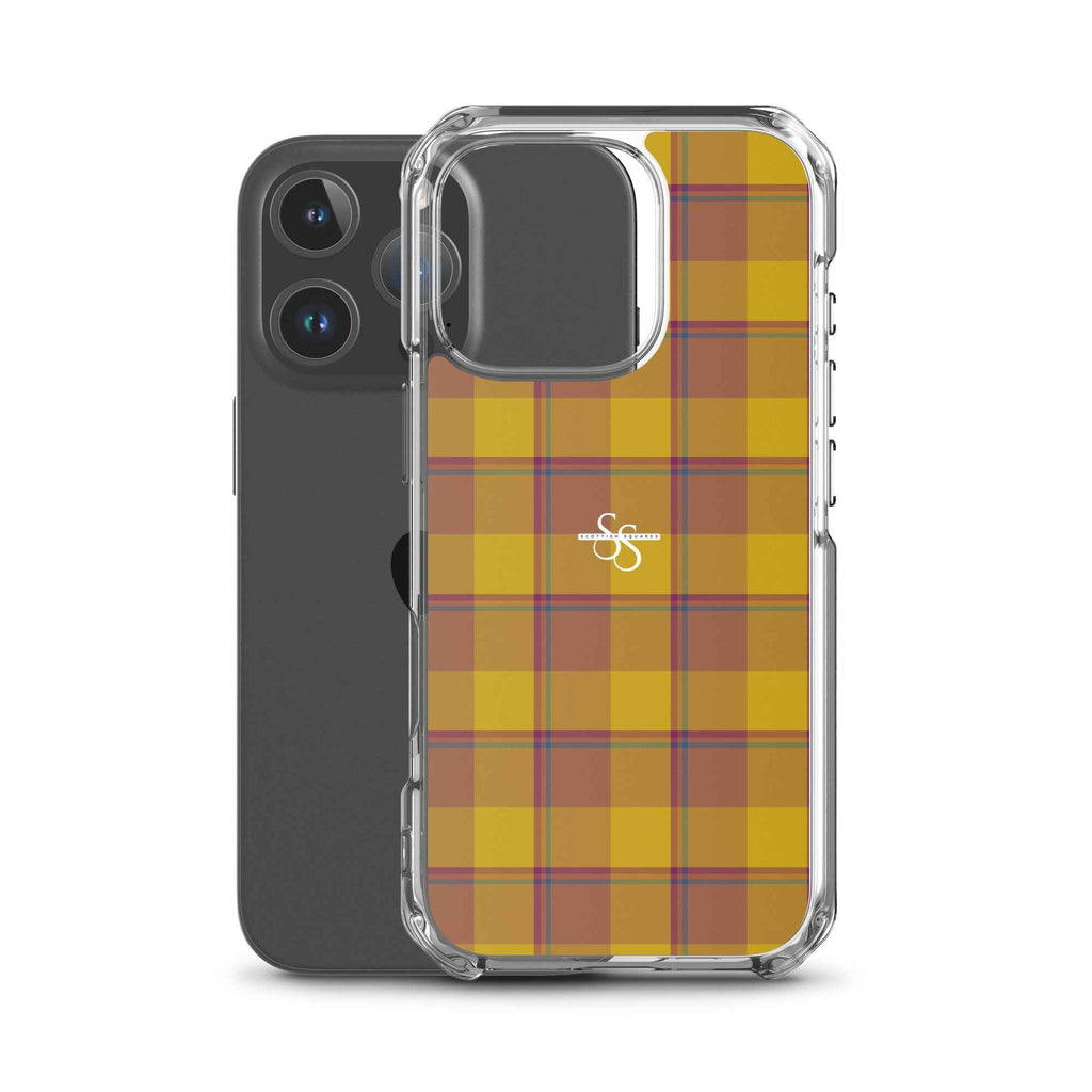 Clear Case for iPhone Potters Clay and Pizza Plaid - Scottish Squares