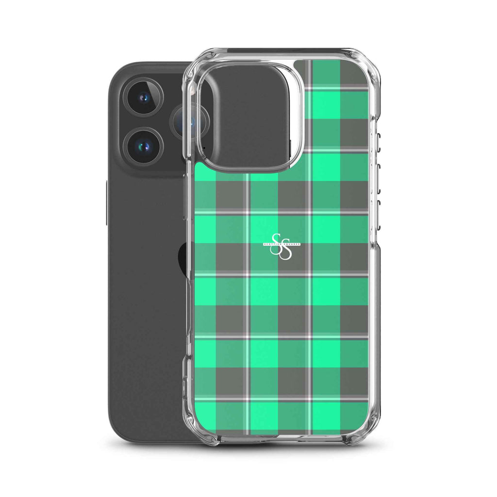 Clear Case for iPhone Spring Green and Finlandia Plaid - Scottish Squares