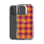 Clear Case for iPhone Tahiti Gold and Rose Bud Cherry Plaid - Scottish Squares