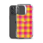 Clear Case for iPhone Corn and Razzmatazz Plaid - Scottish Squares