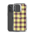 Clear Case for iPhone Flax and Livid Brown Plaid - Scottish Squares
