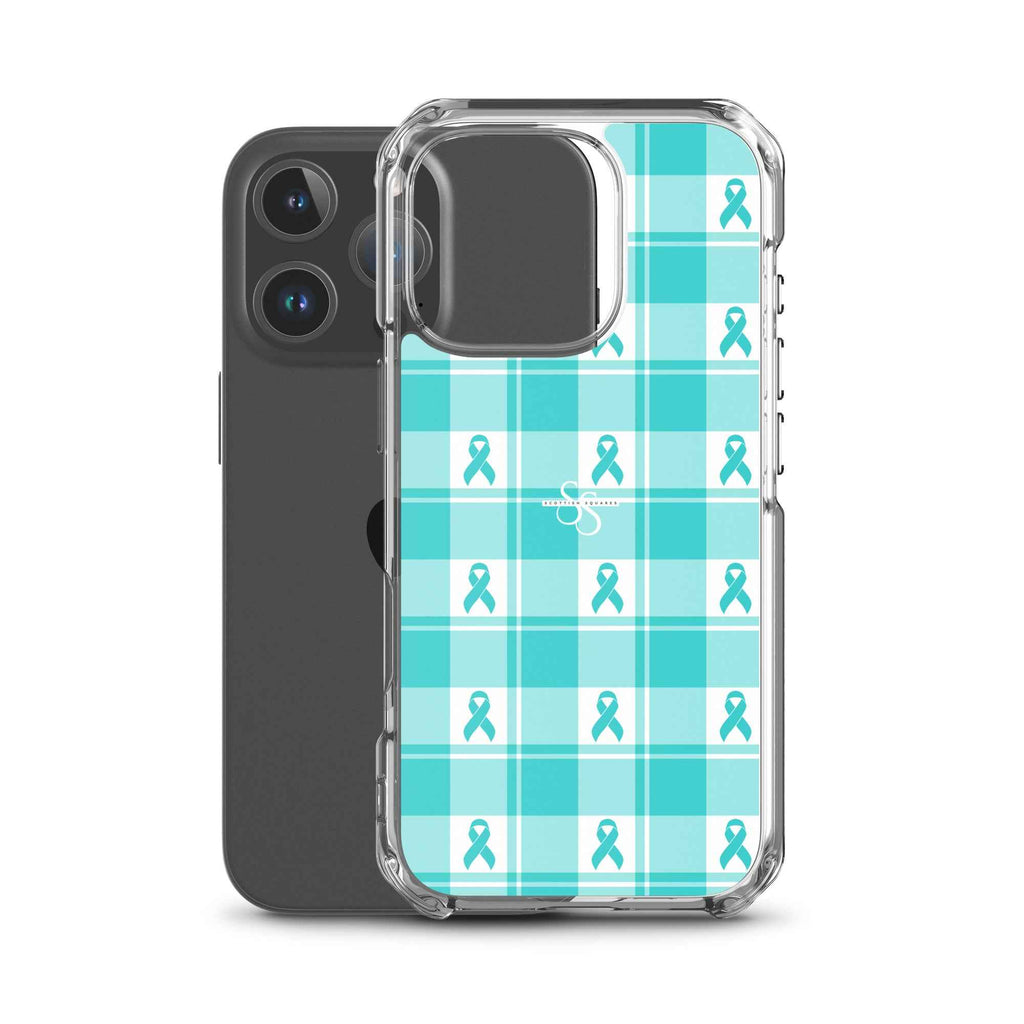 Clear Case for iPhone Ovarian Cancer Awareness Plaid - Scottish Squares