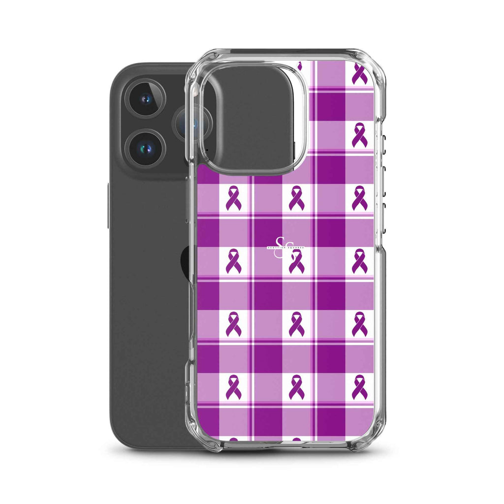 Clear Case for iPhone Pancreatic Cancer Awareness Plaid - Scottish Squares