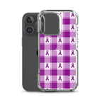 Clear Case for iPhone Pancreatic Cancer Awareness Plaid - Scottish Squares