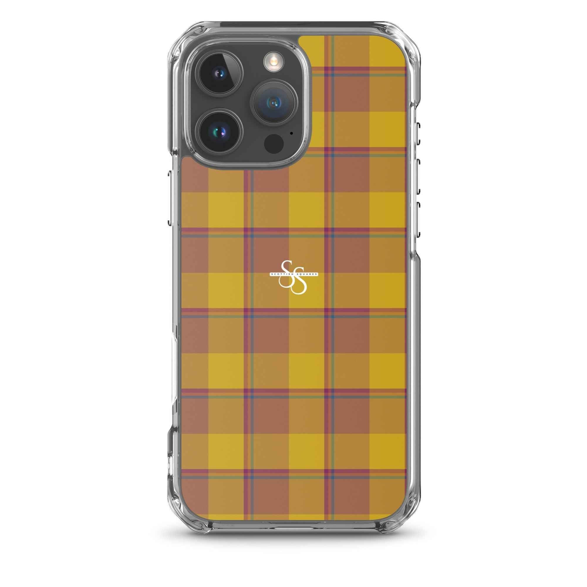 Clear Case for iPhone Potters Clay and Pizza Plaid iPhone 16 Pro Max - Scottish Squares