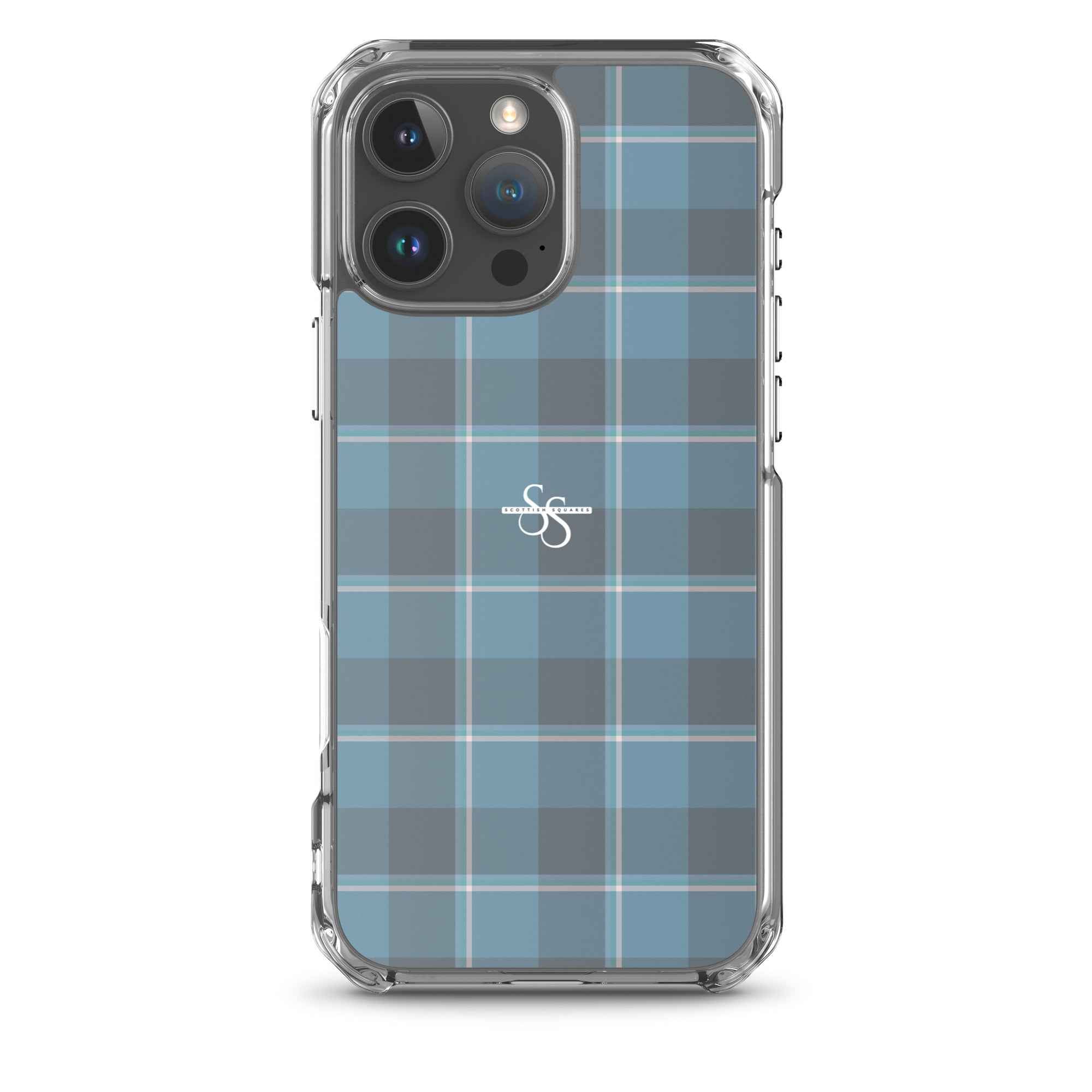 Clear Case for iPhone Hoki and Shuttle Gray Plaid iPhone 16 Pro Max - Scottish Squares