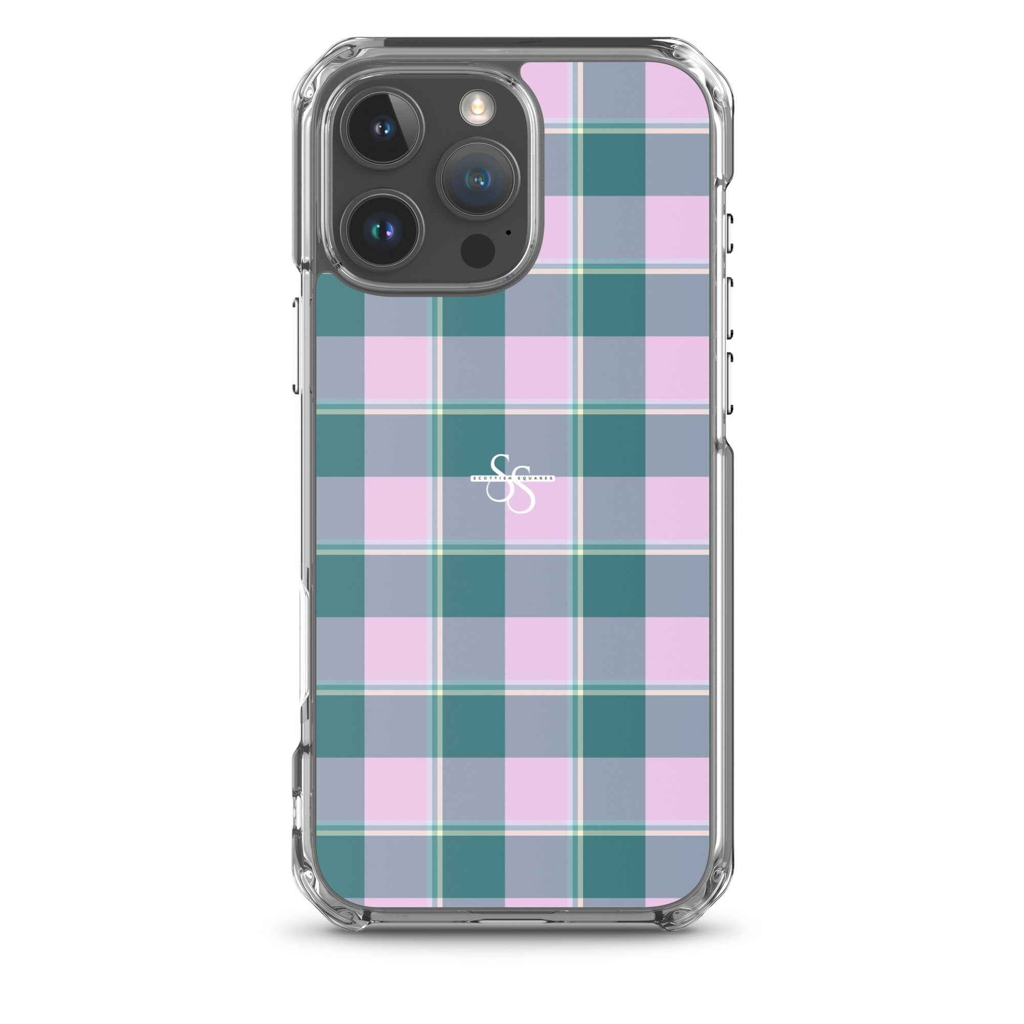 Clear Case for iPhone Ming and Melanie Plaid iPhone 16 Pro Max - Scottish Squares