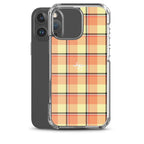 Clear Case for iPhone Claystone and Morning Mist Plaid - Scottish Squares