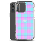 Clear Case for iPhone Mauve and Coastal Mist Plaid - Scottish Squares