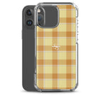 Clear Case for iPhone Zombie and Copper Plaid - Scottish Squares