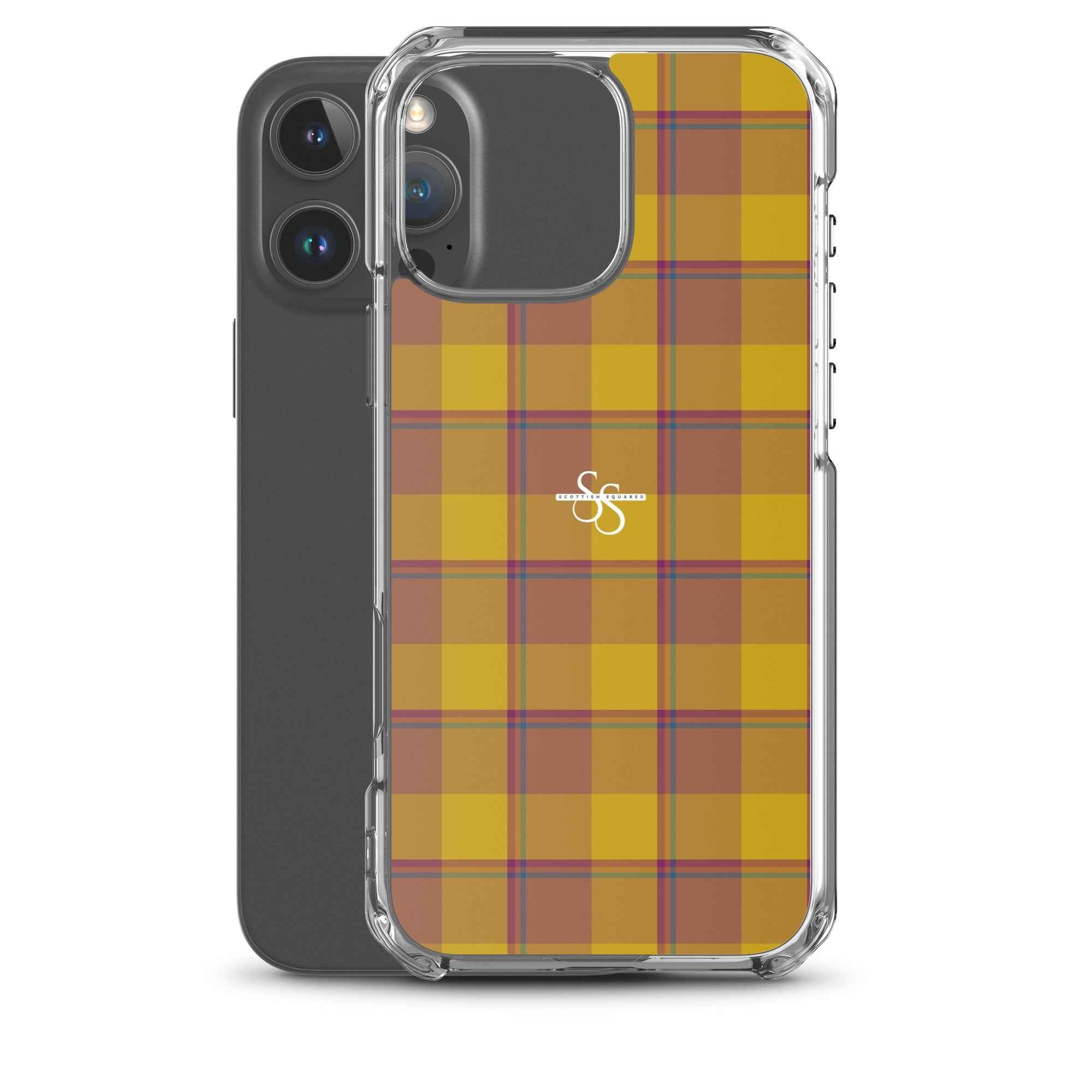 Clear Case for iPhone Potters Clay and Pizza Plaid - Scottish Squares