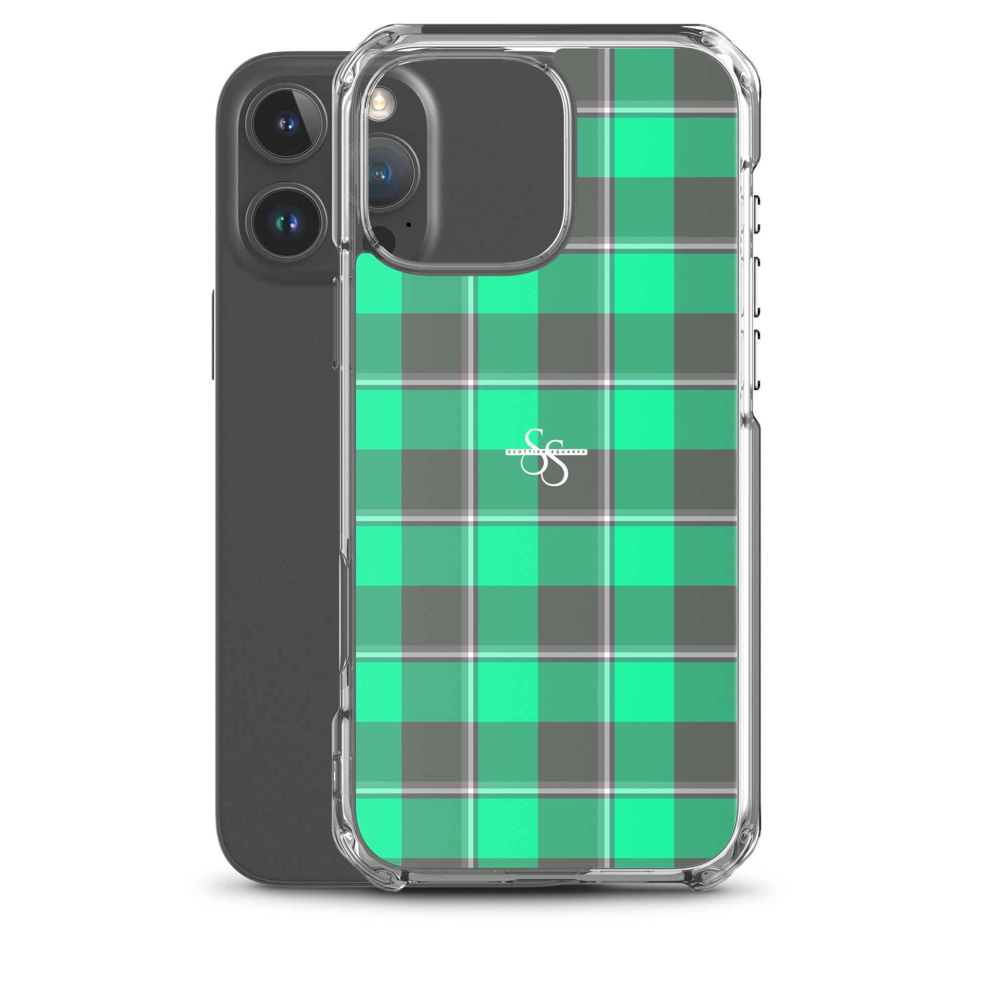 Clear Case for iPhone Spring Green and Finlandia Plaid - Scottish Squares