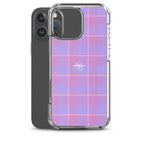 Clear Case for iPhone Viola and Dull Lavender Plaid - Scottish Squares