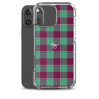 Clear Case for iPhone Ocean Green and Mulberry Wood Plaid - Scottish Squares