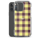 Clear Case for iPhone Flax and Livid Brown Plaid - Scottish Squares