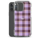 Clear Case for iPhone Light Wisteria and Livid Brown Plaid - Scottish Squares