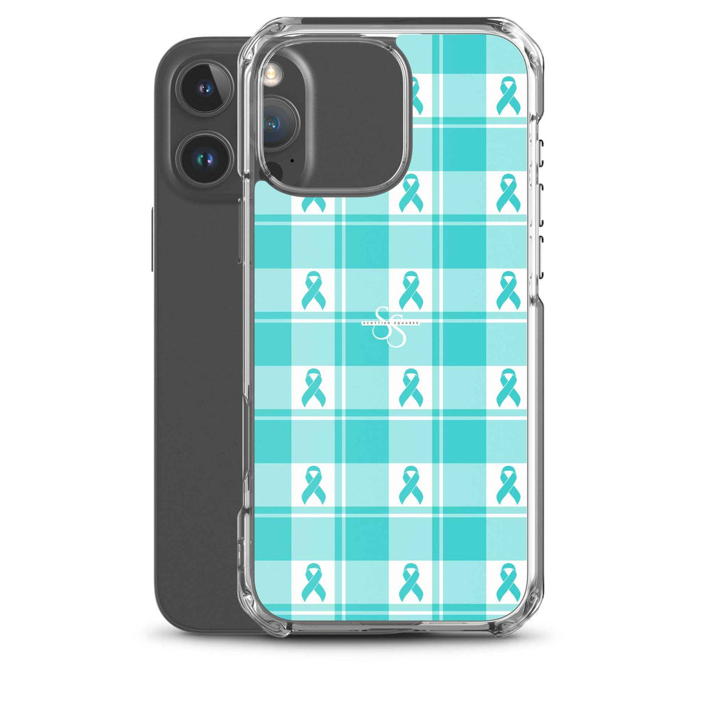 Clear Case for iPhone Ovarian Cancer Awareness Plaid - Scottish Squares