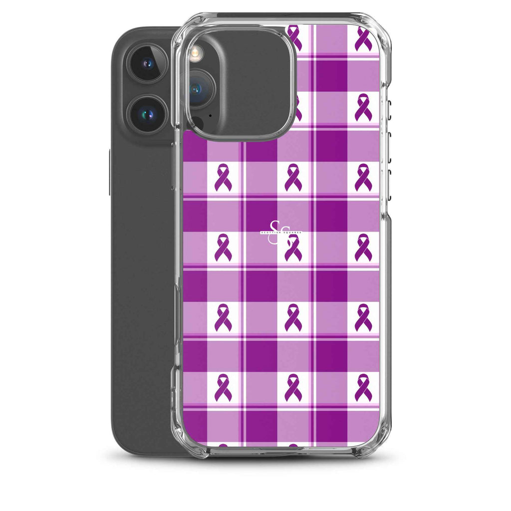 Clear Case for iPhone Pancreatic Cancer Awareness Plaid - Scottish Squares