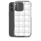 Clear Case for iPhone Lung Cancer Awareness Plaid, White Ribbon, Supportive Gift - Scottish Squares