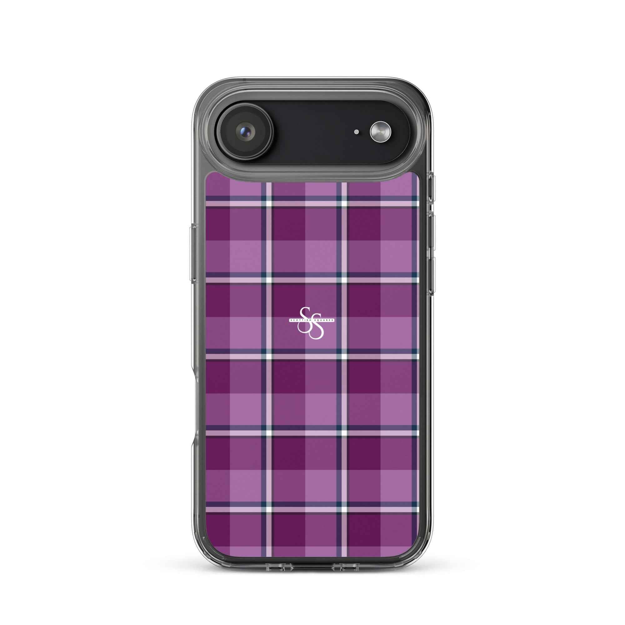 Clear Case for iPhone Purple and Trendy Pink Plaid iPhone 17 Air - Scottish Squares