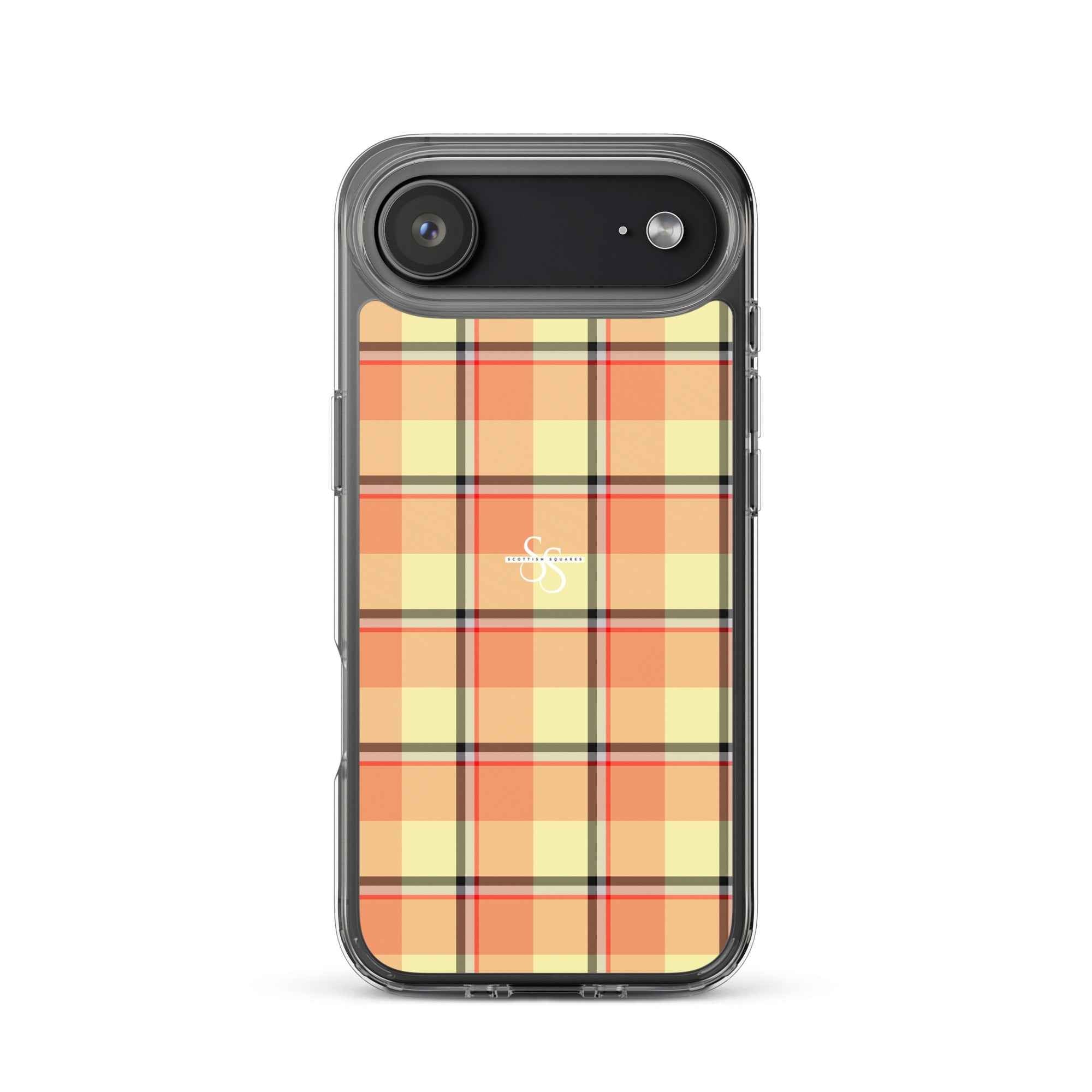 Clear Case for iPhone Claystone and Morning Mist Plaid iPhone 17 Air - Scottish Squares