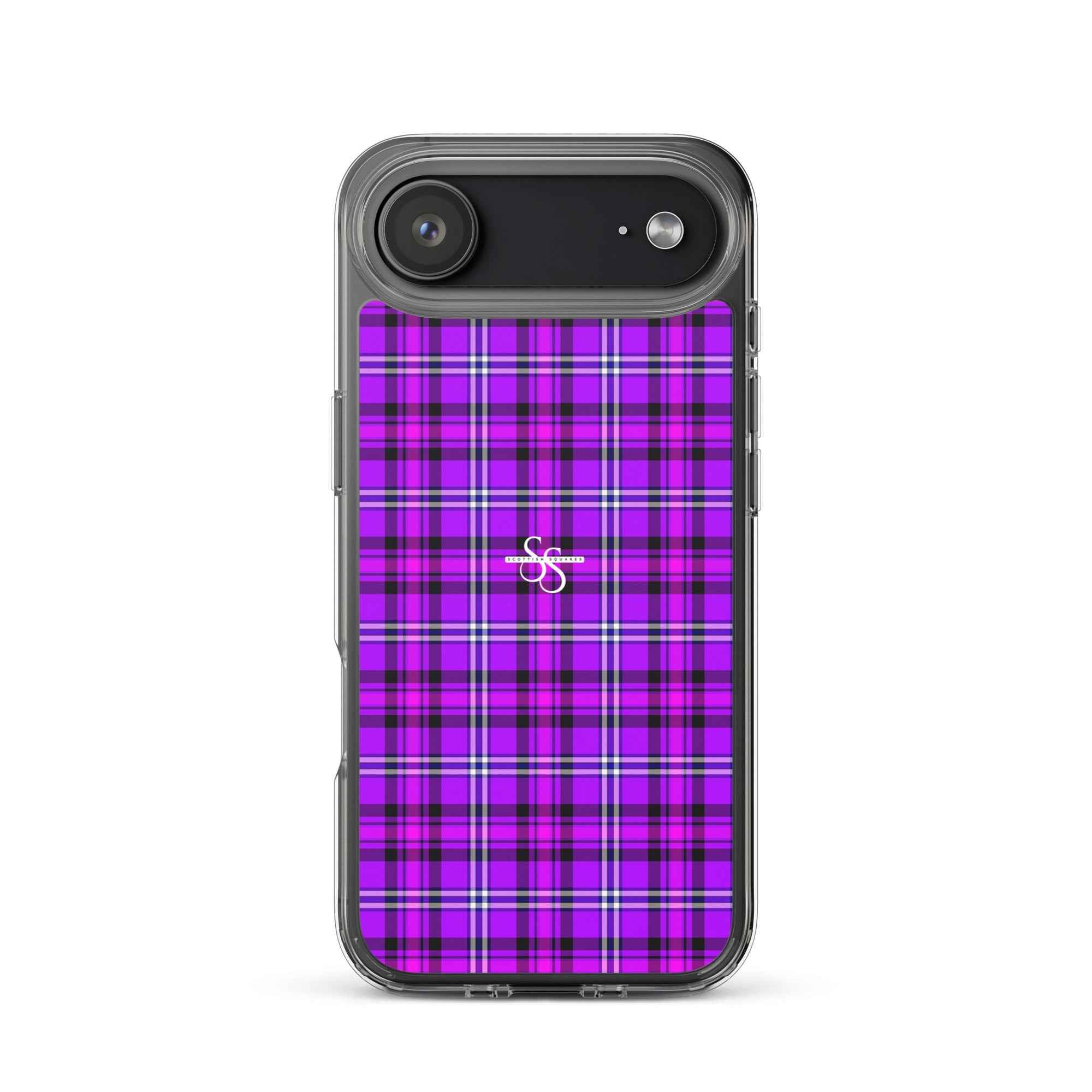 Clear Case for iPhone Electric Violet and Fuchsia Plaid iPhone 17 Air - Scottish Squares
