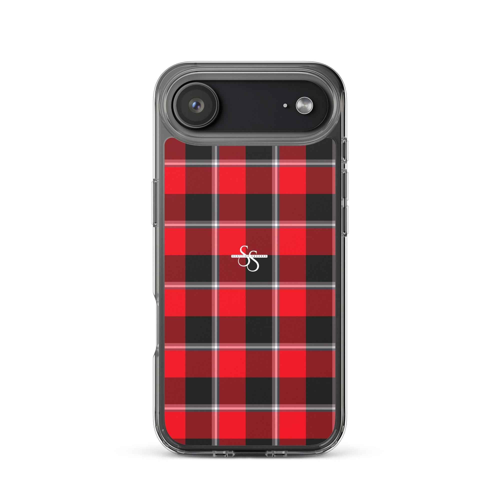 Clear Case for iPhone Red Ribbon and Heavy Metal Plaid iPhone 17 Air - Scottish Squares
