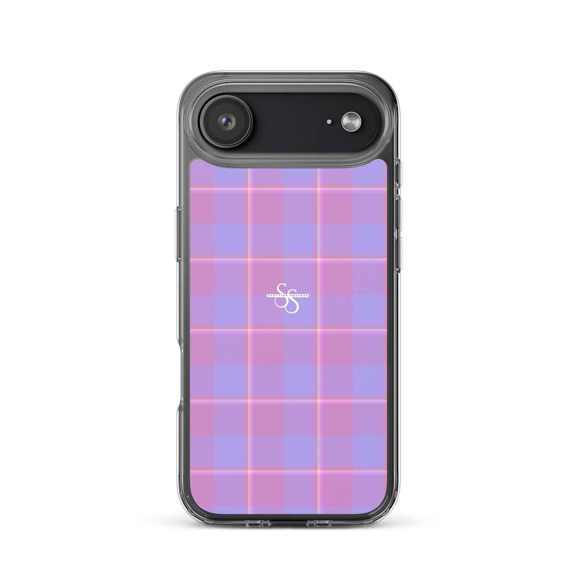 Clear Case for iPhone Viola and Dull Lavender Plaid iPhone 17 Air - Scottish Squares