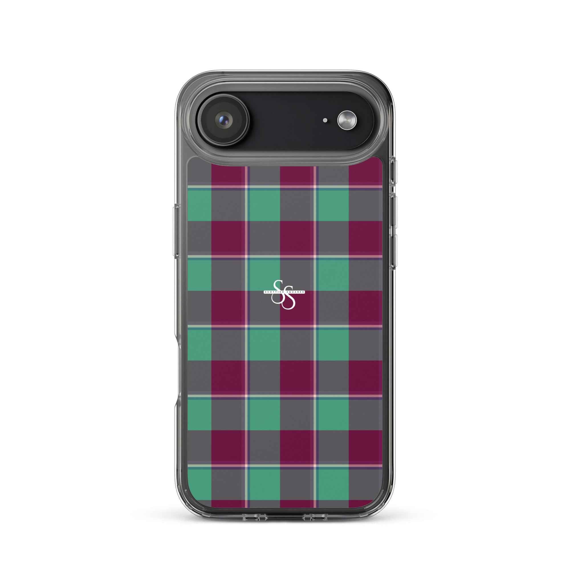 Clear Case for iPhone Ocean Green and Mulberry Wood Plaid iPhone 17 Air - Scottish Squares