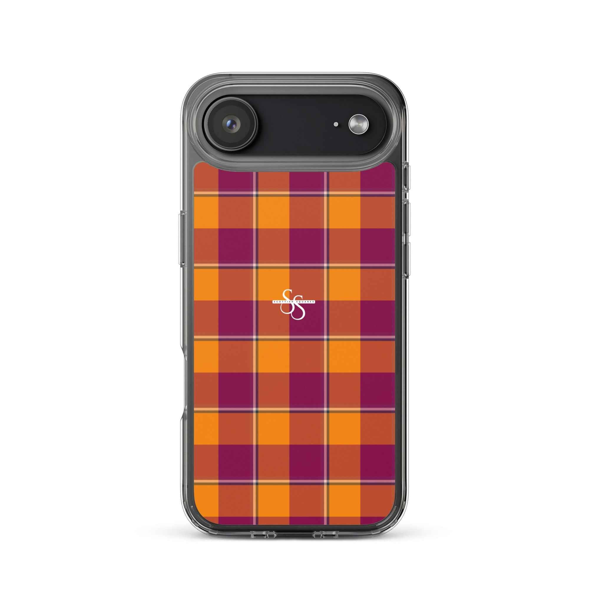 Clear Case for iPhone Tahiti Gold and Rose Bud Cherry Plaid iPhone 17 Air - Scottish Squares
