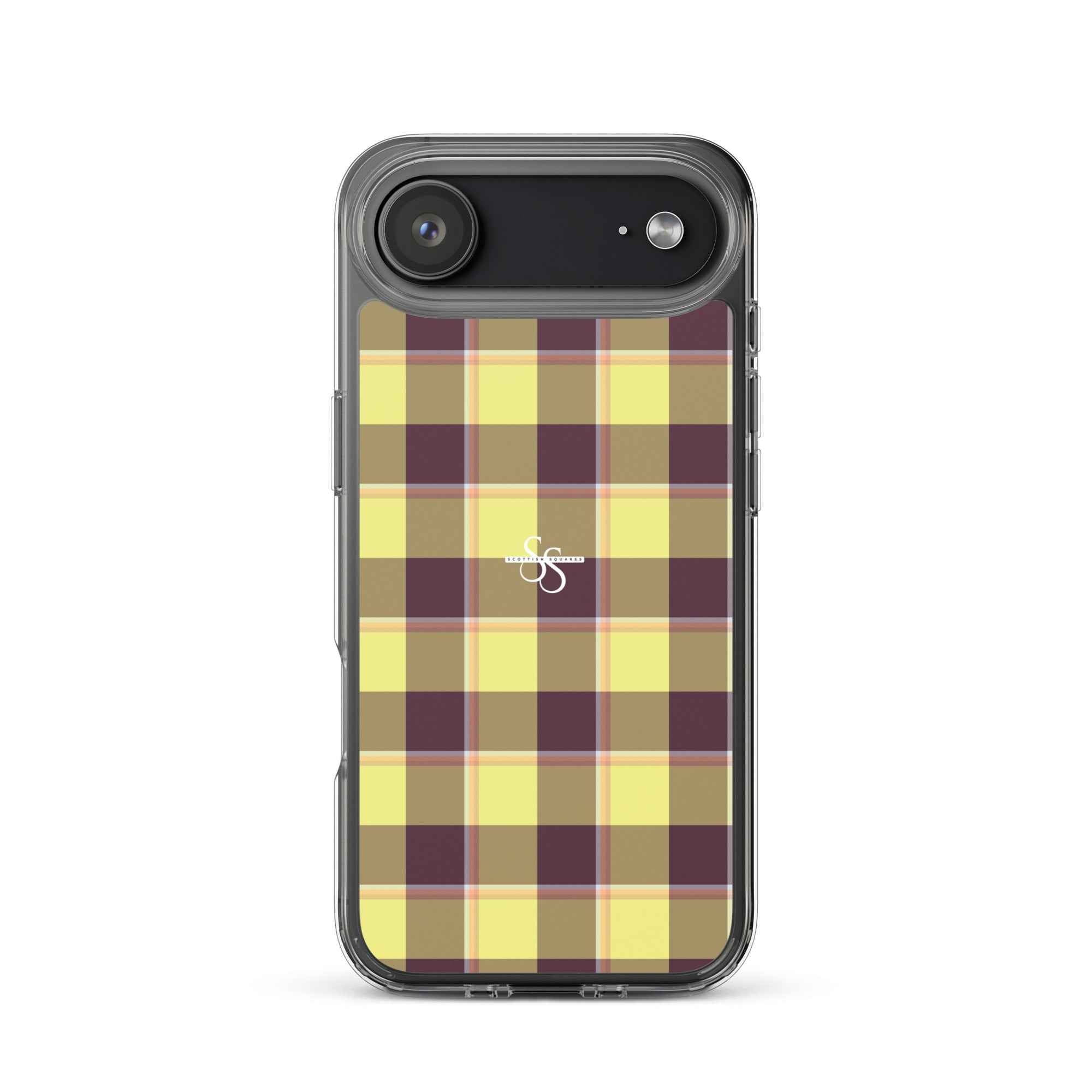 Clear Case for iPhone Flax and Livid Brown Plaid iPhone 17 Air - Scottish Squares