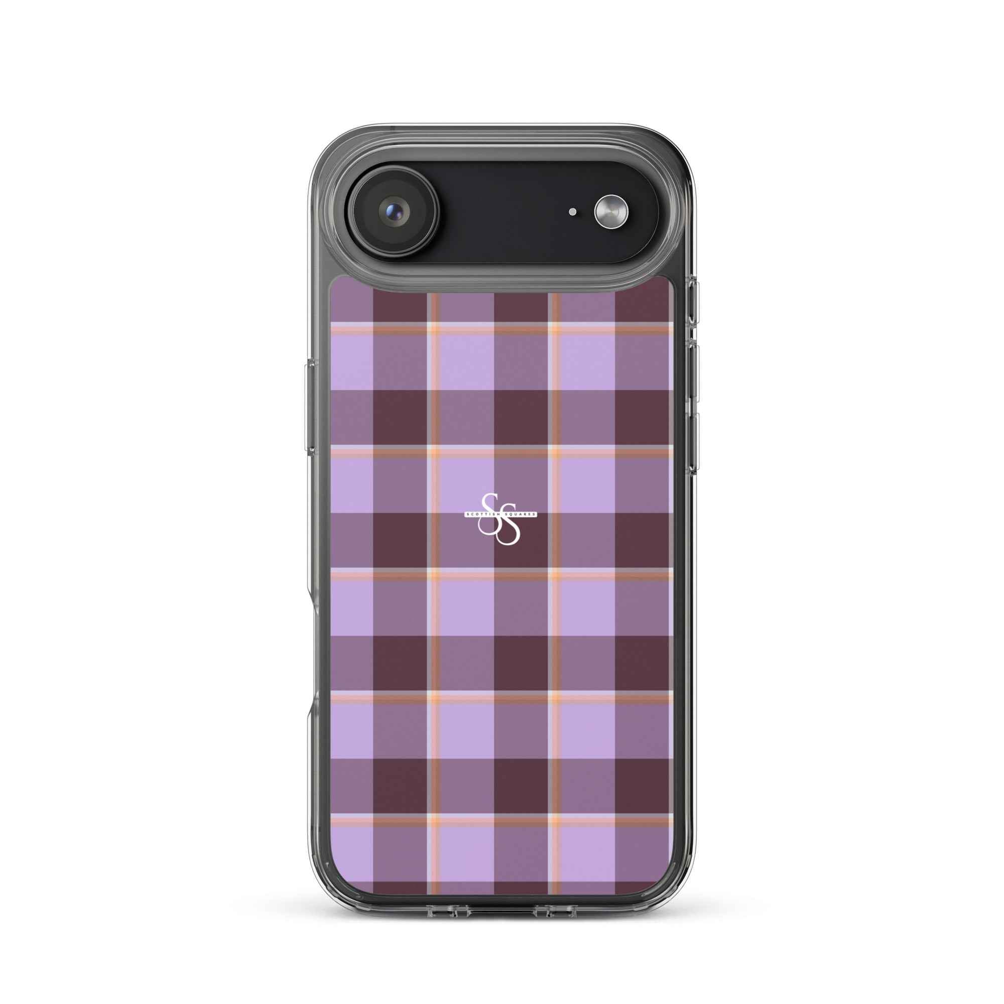 Clear Case for iPhone Light Wisteria and Livid Brown Plaid iPhone 17 Air - Scottish Squares