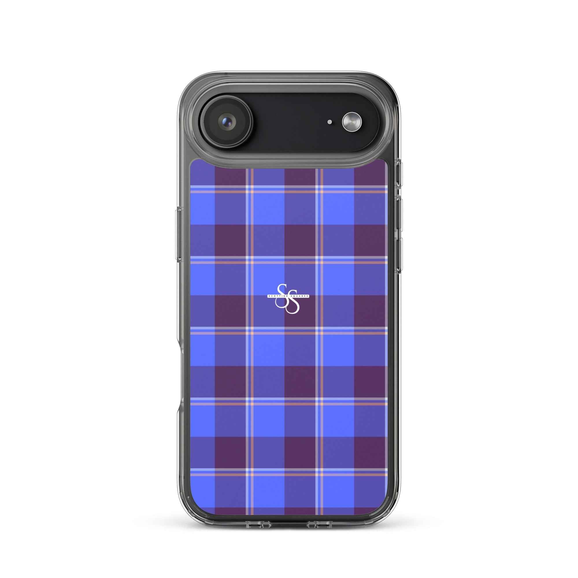 Clear Case for iPhone Cornflower Blue and Livid Brown Plaid iPhone 17 Air - Scottish Squares