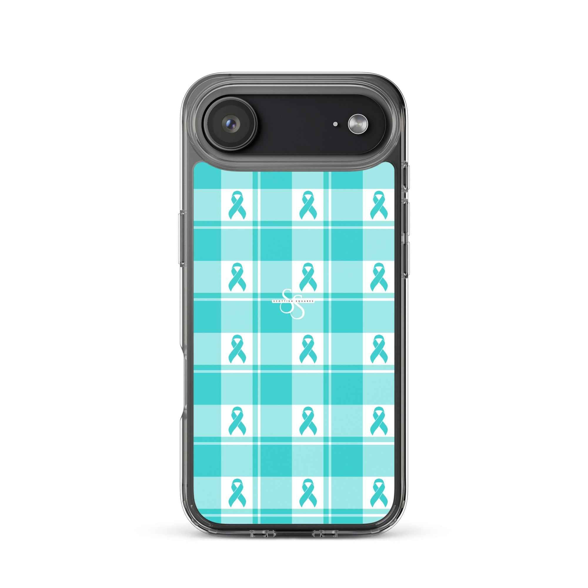Clear Case for iPhone Ovarian Cancer Awareness Plaid iPhone 17 Air - Scottish Squares